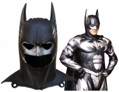 Cowl Worn Onscreen by George Clooney in 1997‘s ‘‘Batman & Robin‘‘ and by Val Kilmer in 1995‘s ‘‘Batman Forever‘‘