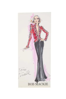 Toni Tennille | 1979 “Songbook” TV Special Bob Mackie Costume Illustration with Photo | Julien’s