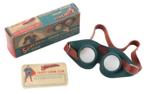 Superman Junior Swim Goggles in original packaging. | Profiles in History