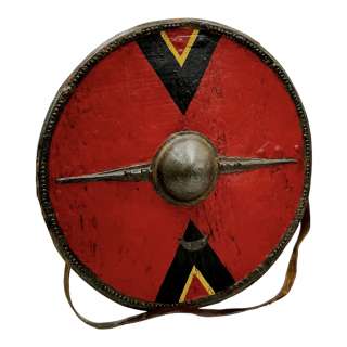 Lot #160: Vikings Bjorn Alexander Ludwig Screen Used Army Shield Ss 6: Authentic Auction Item | VIP Fan Auctions | VIP Fan Auctions