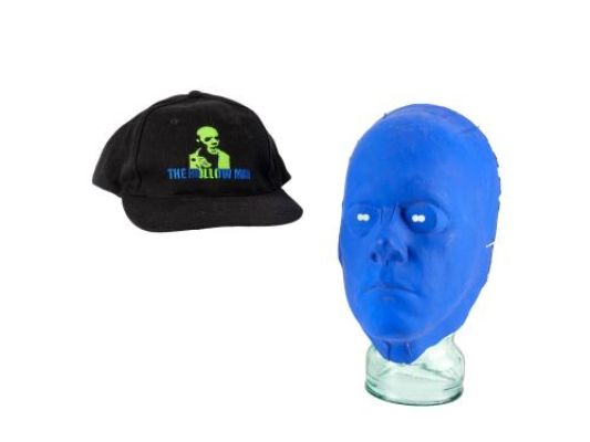 HOLLOW MAN (2000) - Lot #786 : Sebastian Caine (Kevin Bacon) Bluescreen Mask with Crew Hat