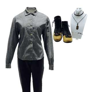 Snowpiercer Emilia ’s Georgina Haig Long Sleeve, Button-Front Shirt, Elastic Waist Pants, Necklace, Choker, Earrings & Lace-Up Shoes | VIP Fan Auctions