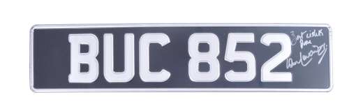 DAD’S ARMY (BBC SITCOM) - SIGNED JONES’ VAN NUMBER PLATE | Auctioneum Ltd