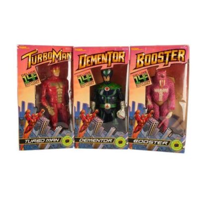 JINGLE ALL THE WAY (1996) - Lot #900 : Boxed TurboMan, Booster, and Dementor Action Figures