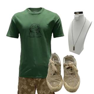 Road House Billy Screen Worn T-Shirt, Shorts, Necklace, Bracelet & Sneakers Ch 1 Sc 14-15,17-18,24 | VIP Fan Auctions