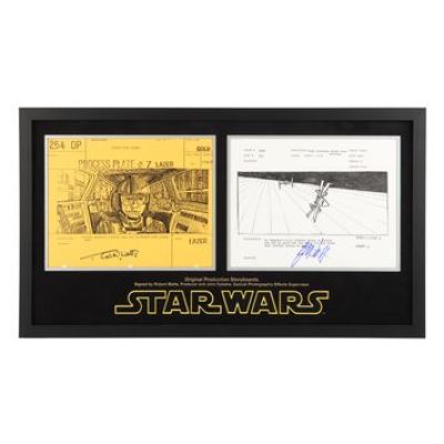 Star Wars: a New Hope | Pair of Original Production Storyboards Autographed by Robert Watts and John Dykstra | Propstore (Buy Now)