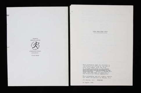 James Bond For Your Eyes Only - Script, later printed. | Ewbank’s