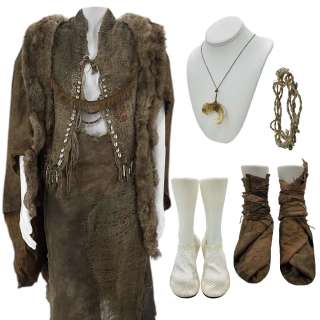 Materialists Caveman Screen Worn Cape, Vest, Skirt, Belt, Necklace, Shoes Wrapped & Water Shoes Ch 1 & 2 | VIP Fan Auctions
