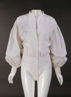 Lot 161 - Farrah Fawcett ‘Alex‘ signed white blouse from Saturn 3.