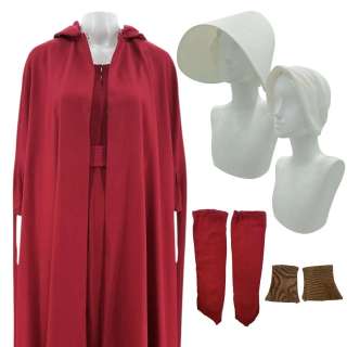 Lot #86: The Handmaid’s Tale Background Screen Worn Cloak, Dress, Corset, (2) Bonnets, Sleevelets & Spatts Ss Multiple