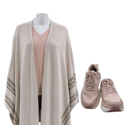 Lot 17: Play Dirty Webb Screen Worn Poncho Wrap, Sweater, Pants & Sneakers Ch 2 Sc R210 | VIP Fan Auctions