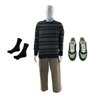 MERV Vice Principal Desmond Sneakers, Jeans, Button-Up Shirt, Sweater & Socks Ch 3 Sc 26-27 | VIP Fan Auctions