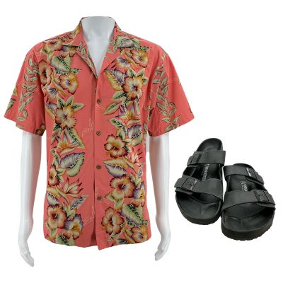 Lot 8: The Wrecking Crew James Hale Screen Worn Button-Up Shirt & Sandals Ch 7 Sc Multiple | VIP Fan Auctions