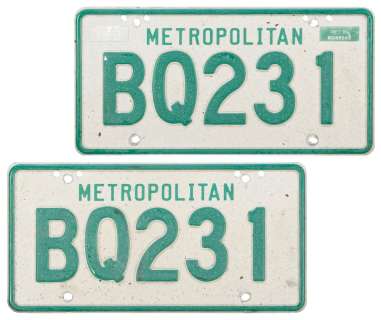 1967 Pontiac Firebird Screen-Used License Plates from The M... | Potter & Potter