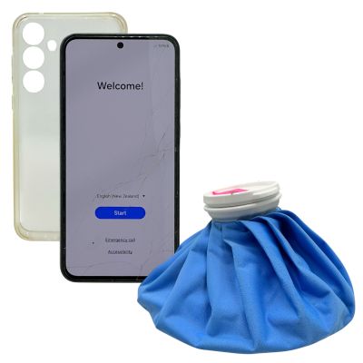 Lot 203: The Wrecking Crew Jonny Hale Screen Used Ice Pack, Phone & Phone Case | VIP Fan Auctions