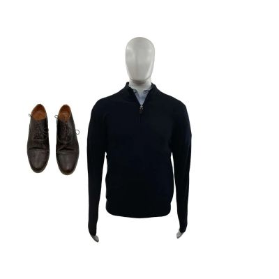 Lot 5: Primetime Chris Screen Worn Dress Shoes, Button Up Shirt & Sweater Ch 10 Sc 86-B95 | VIP Fan Auctions