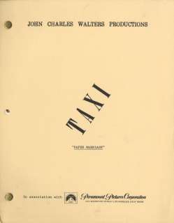 ’’Taxi’’ Script From Season 1 -- From the Estate of Sam Simon, Co-Creator of ’’The Simpsons’’ & Writer on ’’Taxi’’ | Nate Sanders