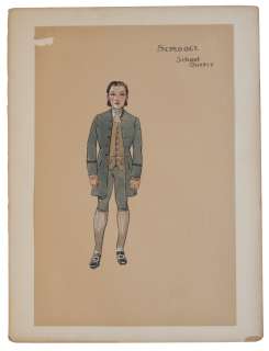 Oscar Winning Costume Designer, Arlington Valles Original Sketch From the 1938 Film ’’A Christmas Carol’’ | Nate Sanders