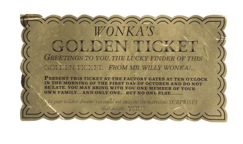 Lot 31 - Willy Wonka & The Chocolate Factory: An Original Production-Made Golden Ticket, Paramount, 1971,