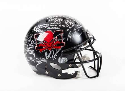Lot 629 - BURT REYNOLDS THE LONGEST YARD CAST SIGNED FOOTBALL HELMET