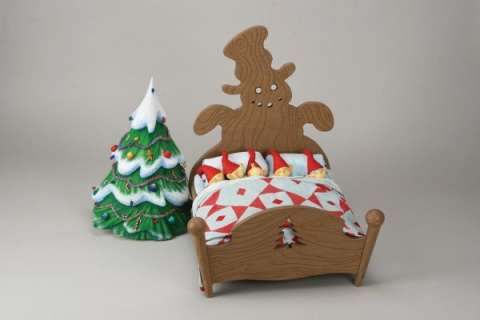 Elven bed w/five Elves Nightmare Before Christmas | Profiles in History