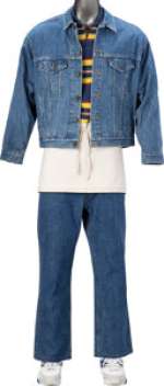 Woody Harrelson "Woody Boyd" Jeans Jacket and Blue Jeans, Jersey Shirt, Nike Air Athletic Shoes, and Baseball Jacket from