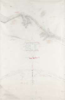 E.T. The Extra-Terrestrial (Universal, 1982), Final Pencil Illustration for One Sheet Movie Poster by John Alvin.