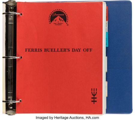 Ferris Bueller’s Day Off (Paramount, 1986), Second Unit Director’s Shooting Script and Production Bible. | Heritage