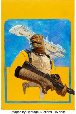 E.M. Gist, Star Wars Galactic Starcruiser: Halcyon Legacy #5 Cover Art, Featuring the Bounty Hunter Bossk (ca. 2022). | Heritage