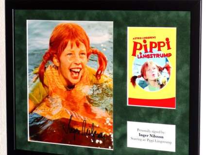 Pippi Långstrump | Pippi Långstrump - Inger Nilsson (Pippi Långstrump) Premium Framed, signed, Certificate of Authenticity | Catawiki