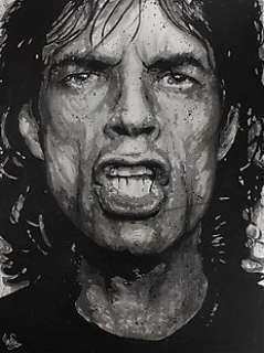 The Rolling Stones - Mick Jagger - Handpainted and signed painting - By artist Vincent Mink. - Portrait of Mick Jagger | Catawiki