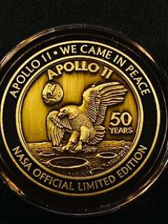 Apollo 11 | Apollo 11 - 50 Anniversary Medallion - Blended with Flown Metal that went to the Moon | Catawiki
