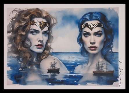 Wonder Woman - watercolor edition "Surreal Harmonies" by Emma Wildfang - Large size | Catawiki