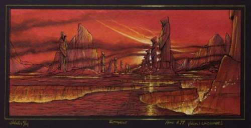 Lot 1545 - Eaves artwrk of Vulcan lndscape fr ST: Enterprise