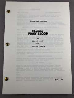 First Blood (1982) - Sylvester Stallone as John J. Rambo - Film script Screenplay Revised draft August 1980 | Catawiki