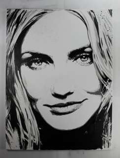 Cameron Diaz - famous American actress - handpainted and signed - by artist Vincent Mink. - Portrait | Catawiki