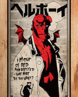 Kodo88 - Hellboy & Banksy Rat Graffiti - Hand Signed | Catawiki