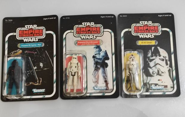 Star Wars Kenner Original 1978 action figures - Trooper Collection - Action figure Imperial TIE Fighter Pilot; Imperial Stormtrooper (Hoth Battle Gear); AT-AT Driver - 1970-1980 - U.S. | Catawiki