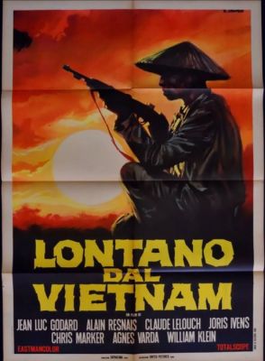 jean luc godard - - Movie prop Jean luc godard Lontano dal Vietnam manifesto originale italiano | Catawiki