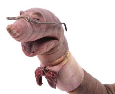 Lot 1086 - Fully articulated hero earth worm puppet from James and the Giant Peach