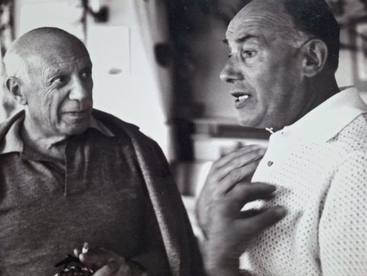 JosePictural Monte Carlo - Pablo Picasso & Joseph Foret, « Au Restaurant Félix », Cannes 30 sept. 1960 | Catawiki