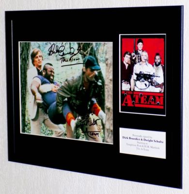 A-Team, the - Dirk Benedict & Dwight Schultz (Peck & Murdock) Premium Framed, signed + COA & Photo‘s signing