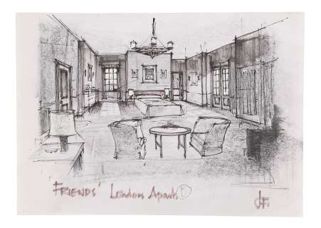 FRIENDS (TV SERIES, 1994-2004) – London Apartment Sketch | The Movie Reliquary