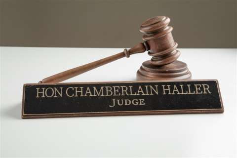 Lot #38 - Judge’s Gavel And Nameplate From “My Cousin Vinny”  