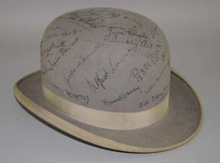 Mid 20th Century Stage Doorman’s grey bowler hat by Scott & Co, London, signed by many stars of… | Ewbank’s