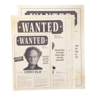 A Series of Unfortunate Events (Tv Series) | Set of Four Count Olaf’s Wanted Posters - Clean and with Drawn Mustache and Eyebrows | Propstore