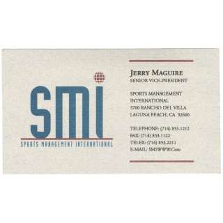 JERRY MAGUIRE (1996) - Lot #215 : Jerry Maguire‘s (Tom Cruise) Production-Made Business Card