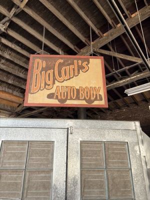 BIG CARL’S AUTO BODY ORIGINAL 2002 MOVIE "BARBERSHOP" 8x6 FT LG MOVIE SIGN PROP! | eBay US
