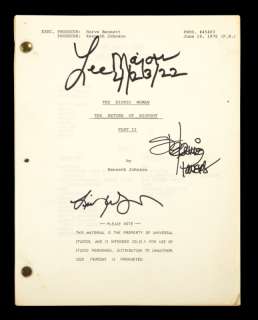 Lot 510 - THE BIONIC WOMAN: LINDSAY WAGNER AND LEE MAJORS SIGNED "BIGFOOT" SCRIPT
