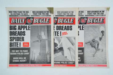 Spider-Man Lot of (3) Prop Daily Bugle Newspapers | GWS Auctions